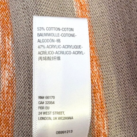 Free People Beach | Dana Point Cotton Striped Sweater in Tan & Orange | Size XL - Picture 9 of 11